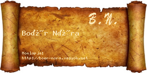 Boér Nóra névjegykártya