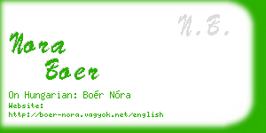 nora boer business card